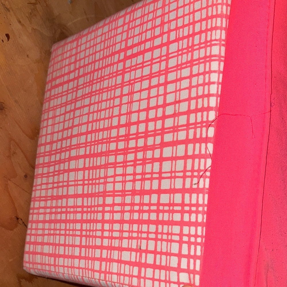 Pink and White Storage Ottoman - Picture 6 of 11